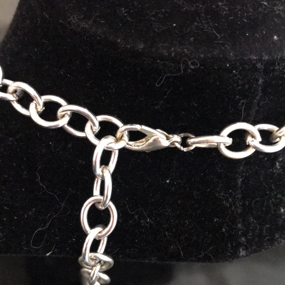 Chunky silver tone/black necklace - Picture 4 of 8
